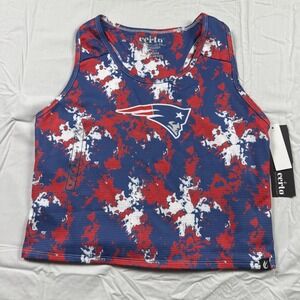 Certo Women Tank Top XL Patriotic Print Ribbed NFL New England Patriots Inspired
